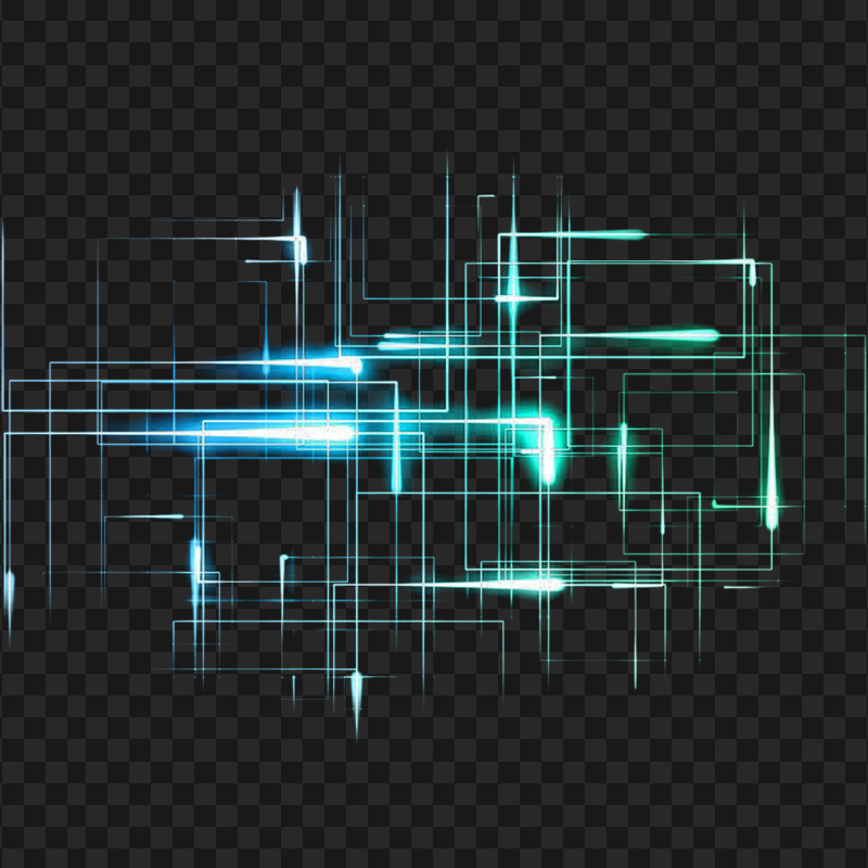 HD Glowing Blue Neon Abstract PNG