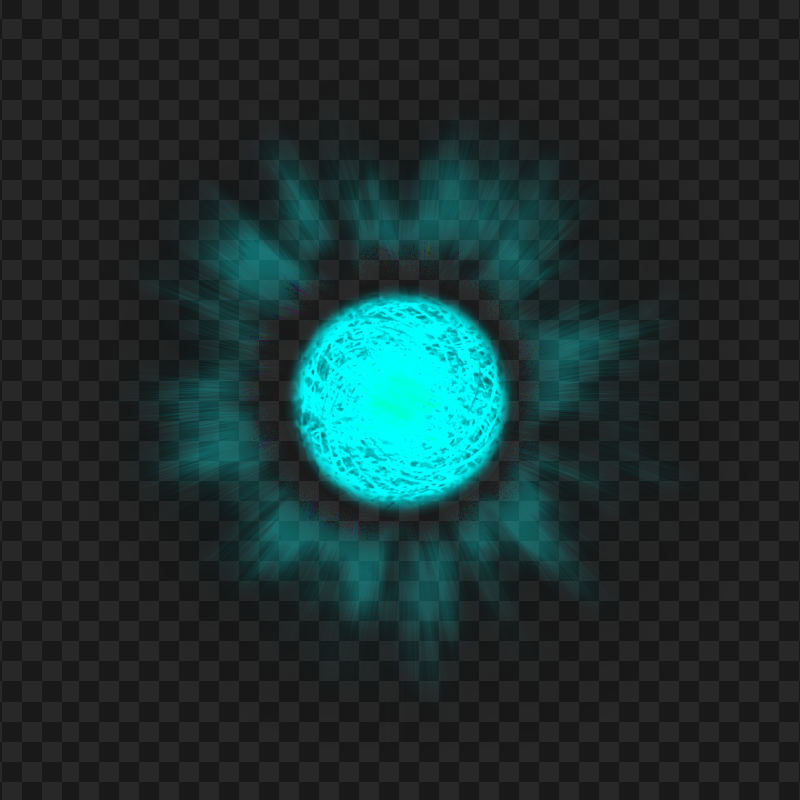 HD Glowing Blue Turquoise Ball Effect Transparent PNG