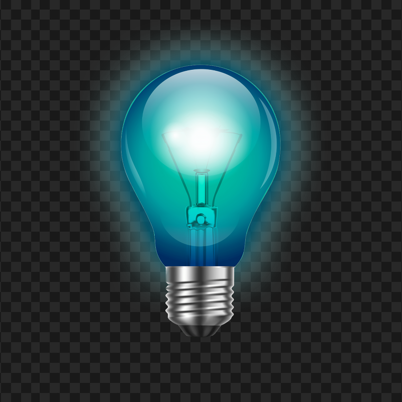 HD Glowing Bulb Blue Light PNG