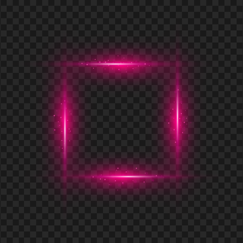 HD Glowing Light Effect Square Pink Frame PNG