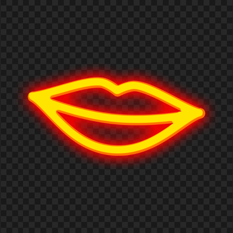 HD Glowing Lips Neon Transparent PNG
