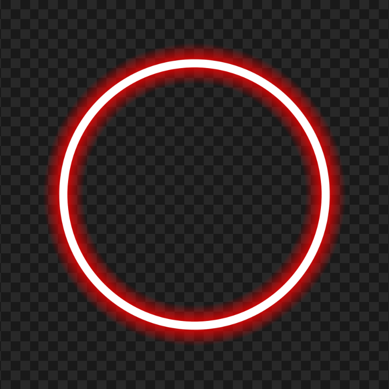 HD Glowing Red Neon Outline Circle PNG