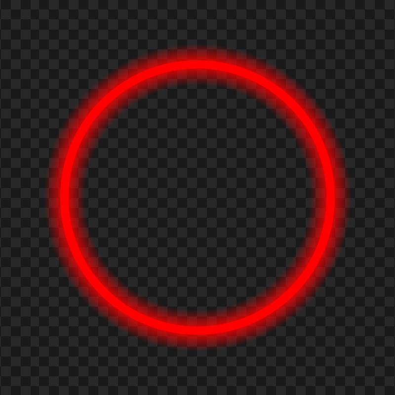 HD Glowing Red Outline Circle Shape Neon PNG