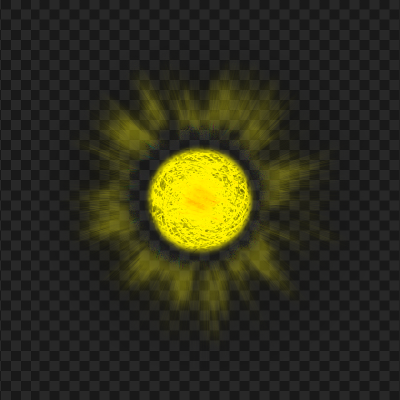 HD Glowing Yellow Ball Effect PNG