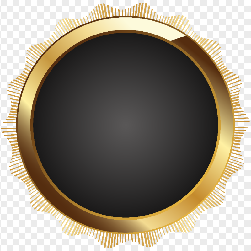 HD Gold & Black Certificate Logo PNG