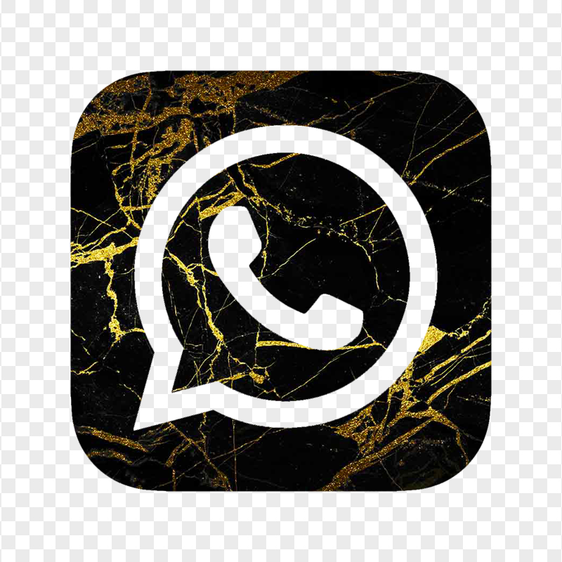 HD Gold & Black Marble Aesthetic Whatsapp Wa Logo Icon PNG
