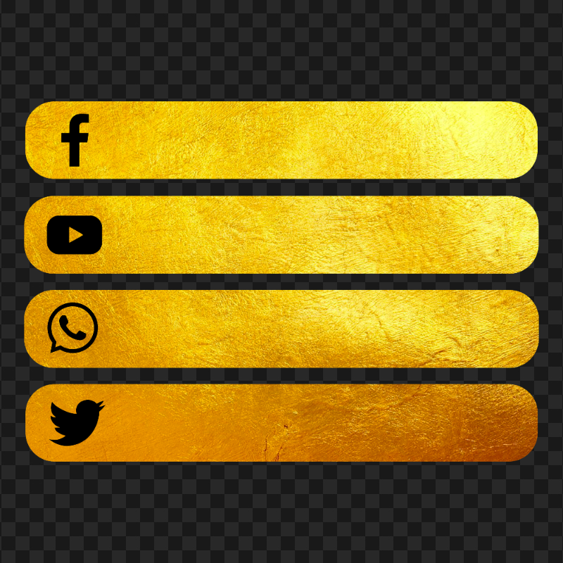 HD Gold & Black Social Media Lower Thirds PNG