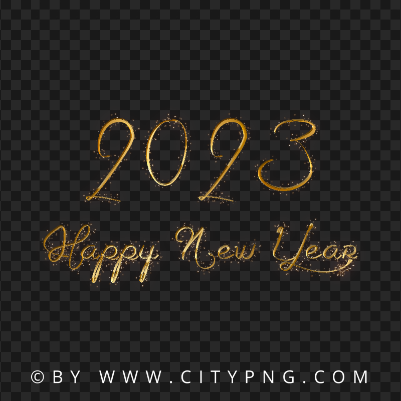 HD Gold Elegant 2023 Happy New Year Design PNG