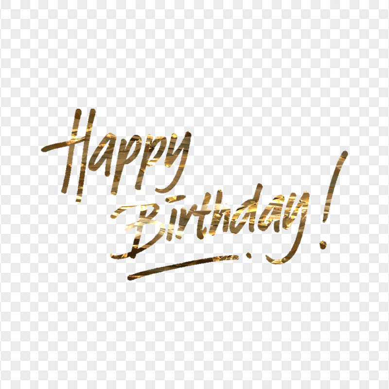 HD Gold Happy Birthday Calligraphy Lettering PNG