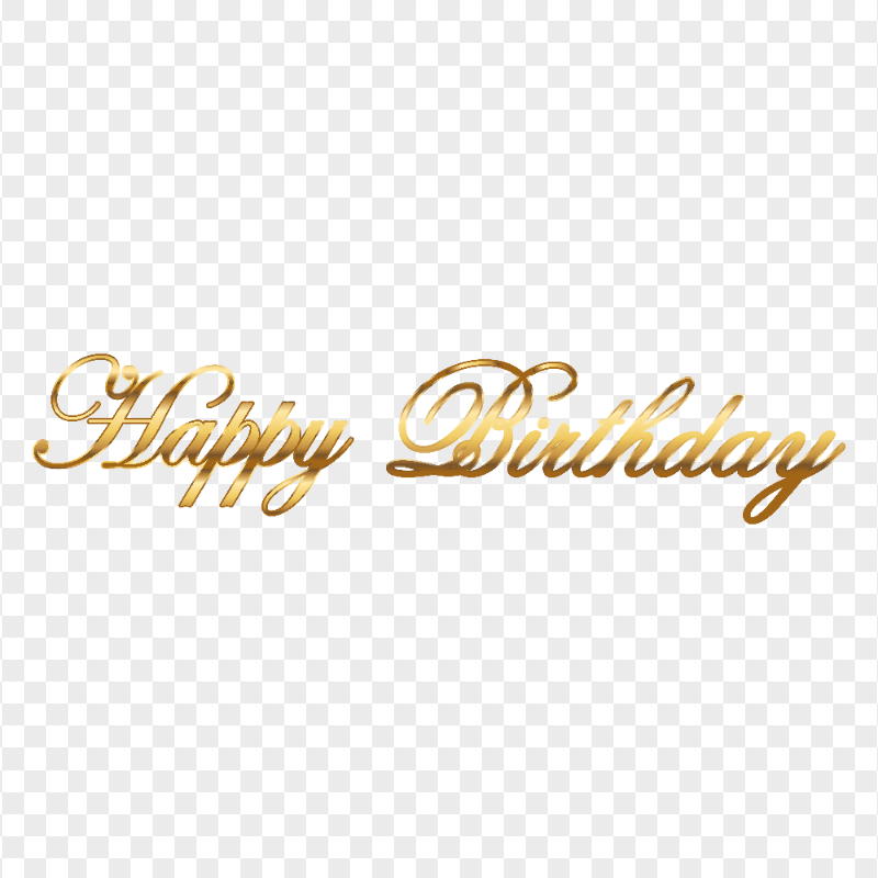 HD Gold Happy Birthday Text Words PNG