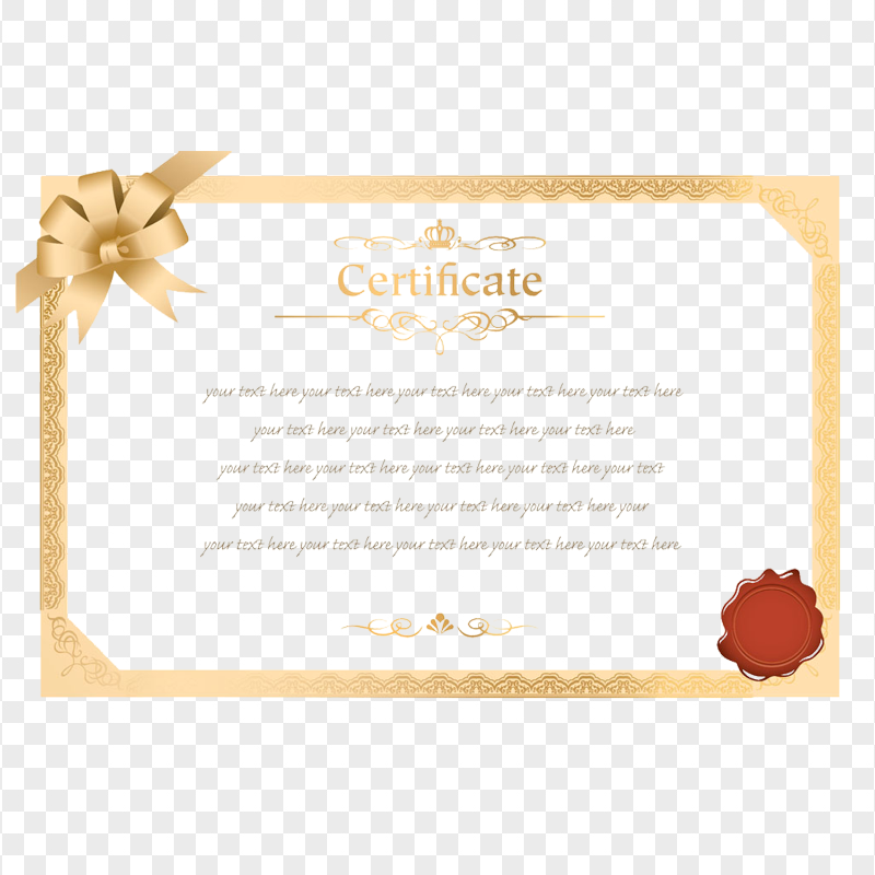 HD Gold Modern Certificate PNG