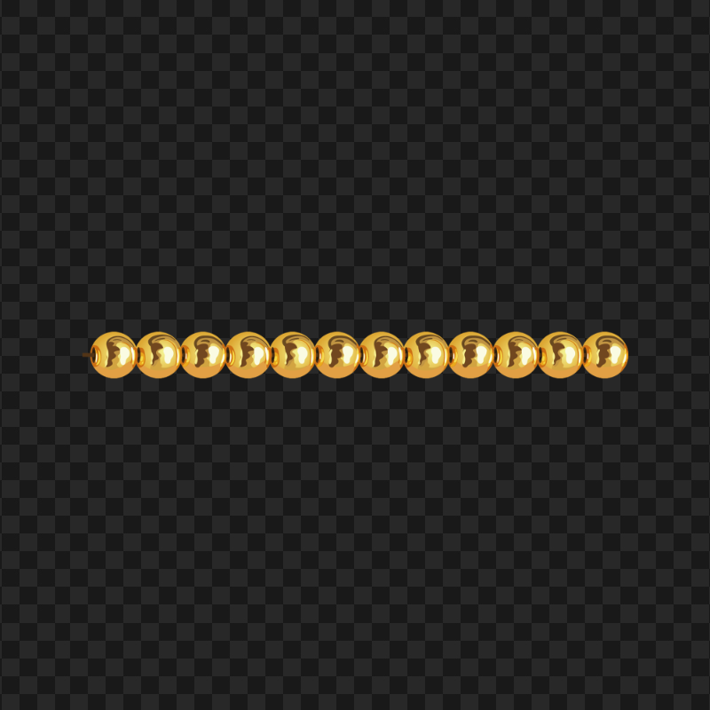 HD Gold Pearls Chain Border Illustration PNG