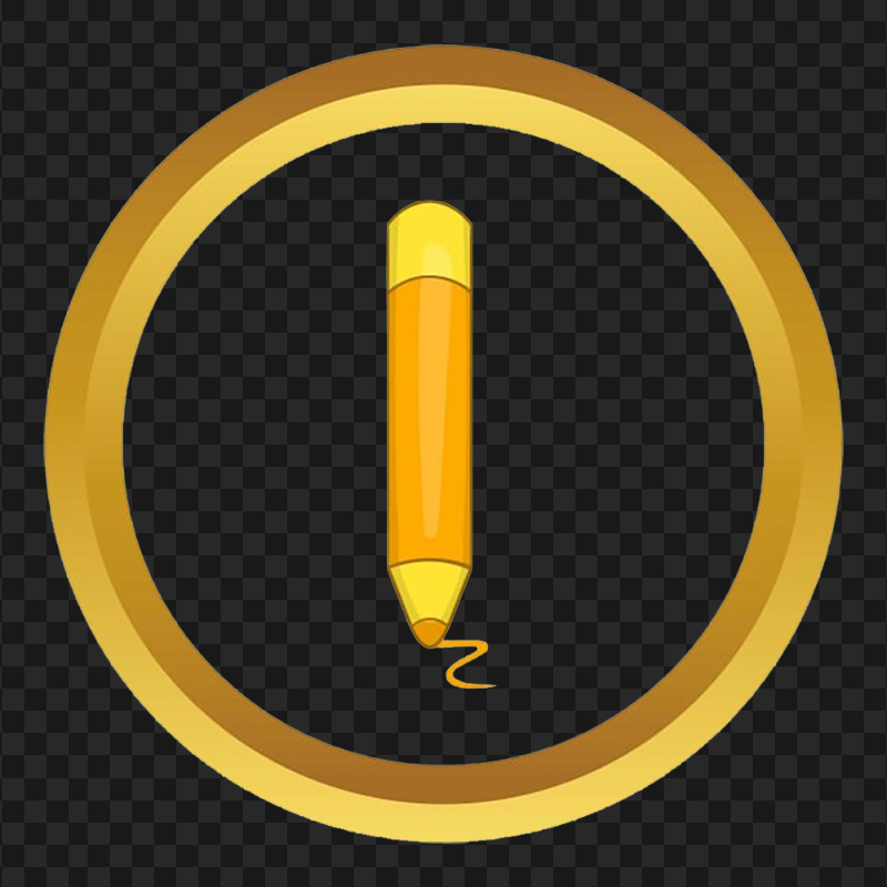 HD  Gold Round Pencil Icon PNG