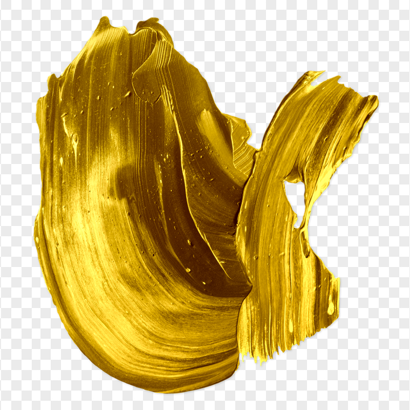 HD Gold Yellow Real Brush Stroke PNG