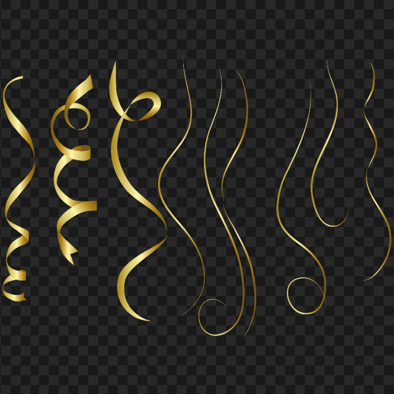HD Gold Yellow Ribbons Lines PNG