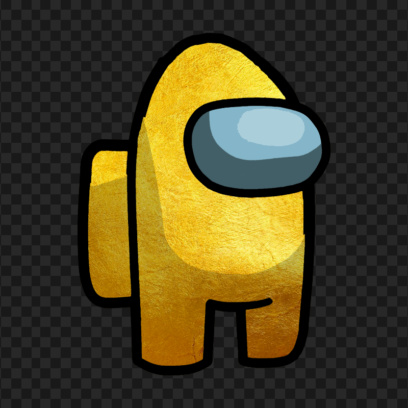 HD Golden Gold Among Us Crewmate Guy Player Character PNG