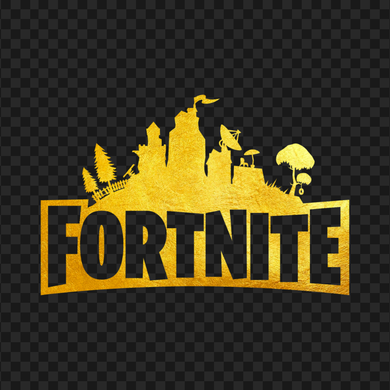 HD Golden Gold Fortnite Logo Silhouette PNG