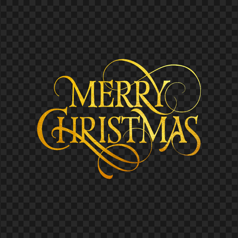 HD Golden Gold Merry Christmas Text PNG