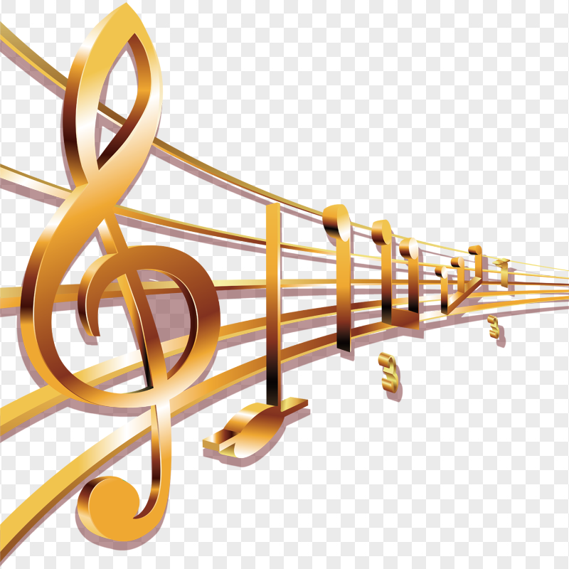 HD Golden Gold Musical Notes Illustration Design PNG