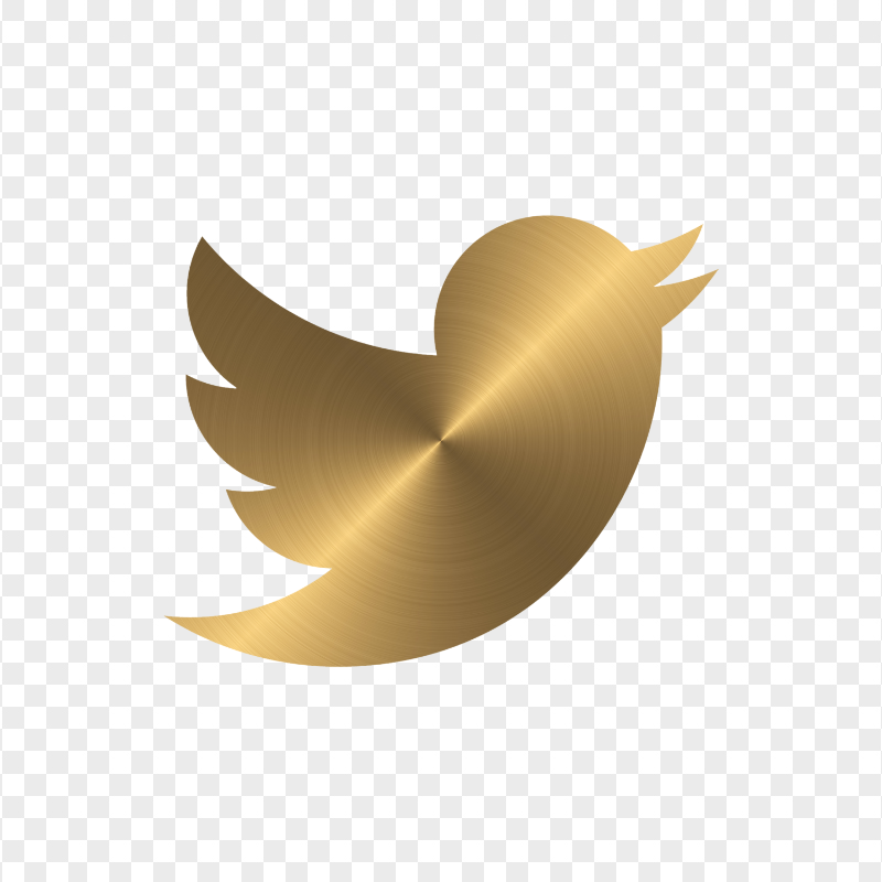 HD Golden Metal Twitter Bird Logo Icon PNG
