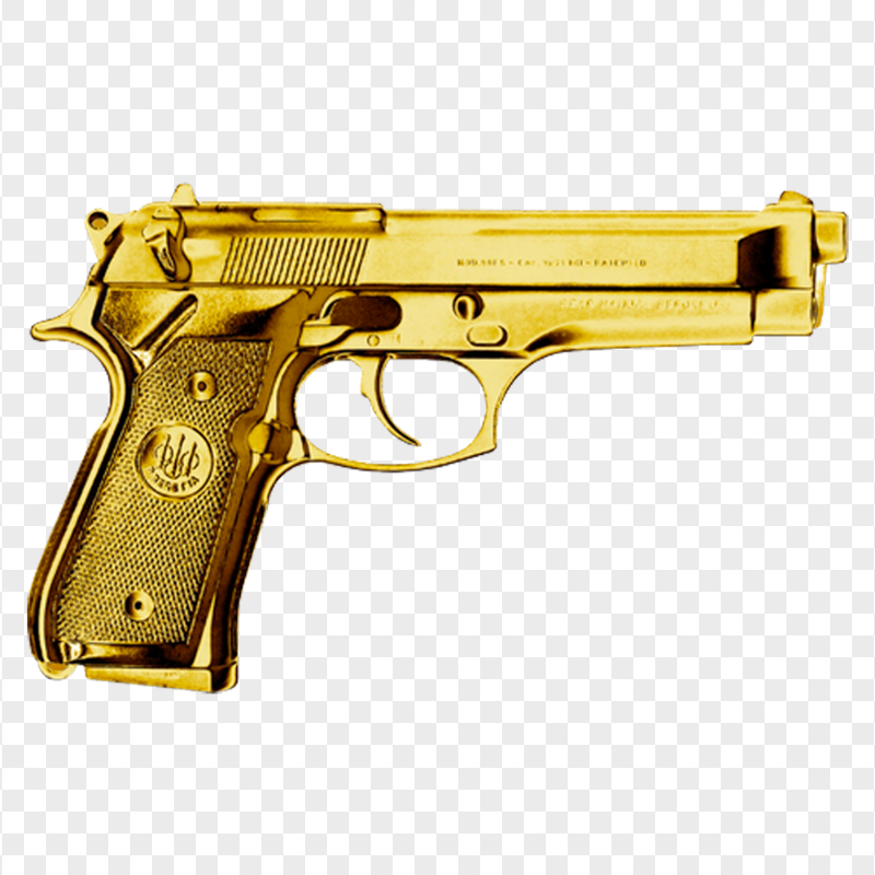 HD Golden Pistol Gun PNG