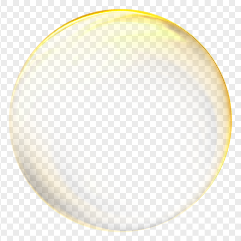 HD Golden Round Soap Bubble PNG