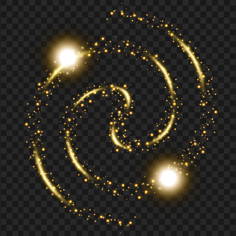 HD Golden Spiral Swirl Glowing Sparkling Effect PNG