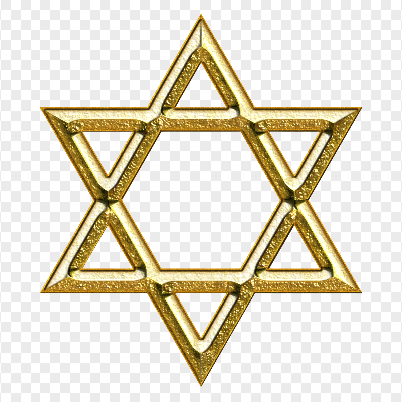HD Golden Star of David Jewish Symbol PNG