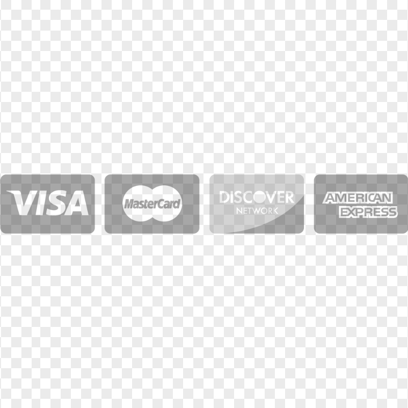 HD Gray Credit Cards Payment Icons PNG