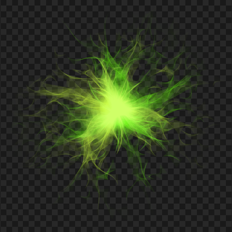 HD Green Abstract Flower Smoke PNG