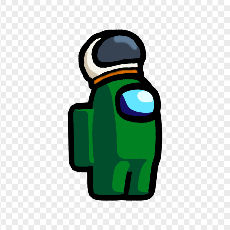 HD Green Among Us Character With Astronaut Helmet PNG