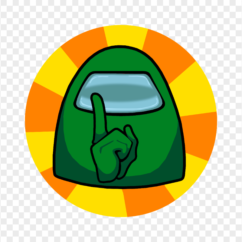 HD Green Among Us Crewmate Shhh Logo Without Text PNG