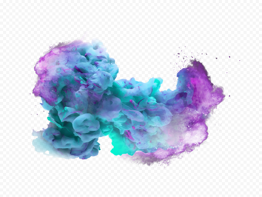 HD Green And Purple Smoke Dust Powder Paint PNG