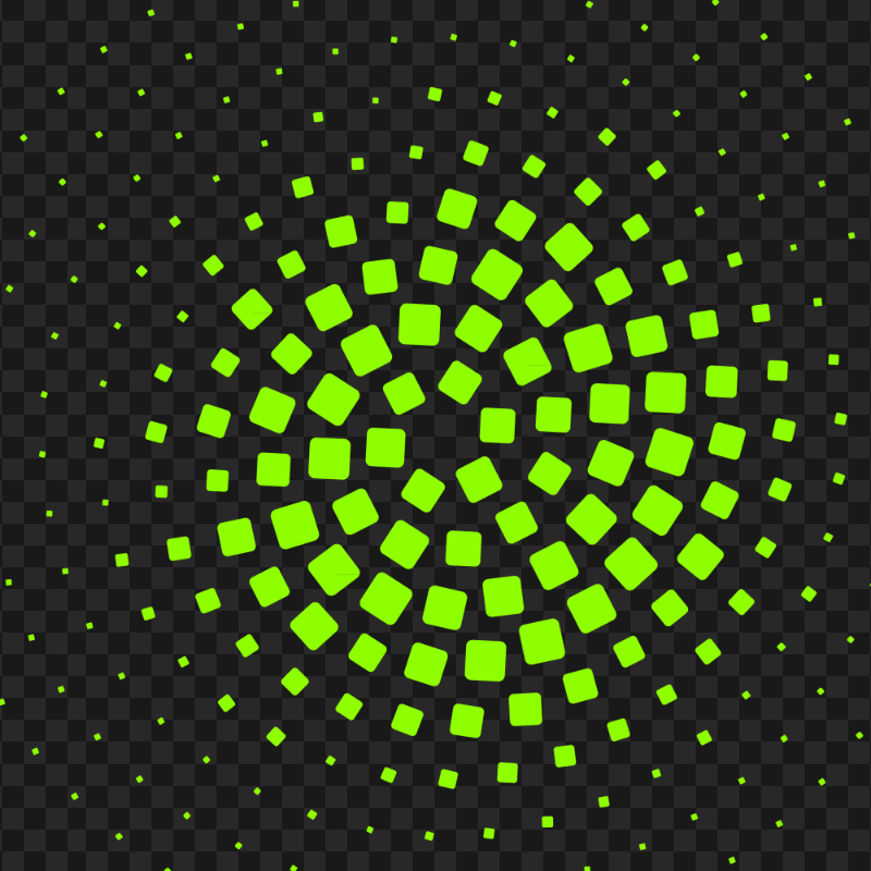 HD Green Circular Halftone Square Pattern PNG