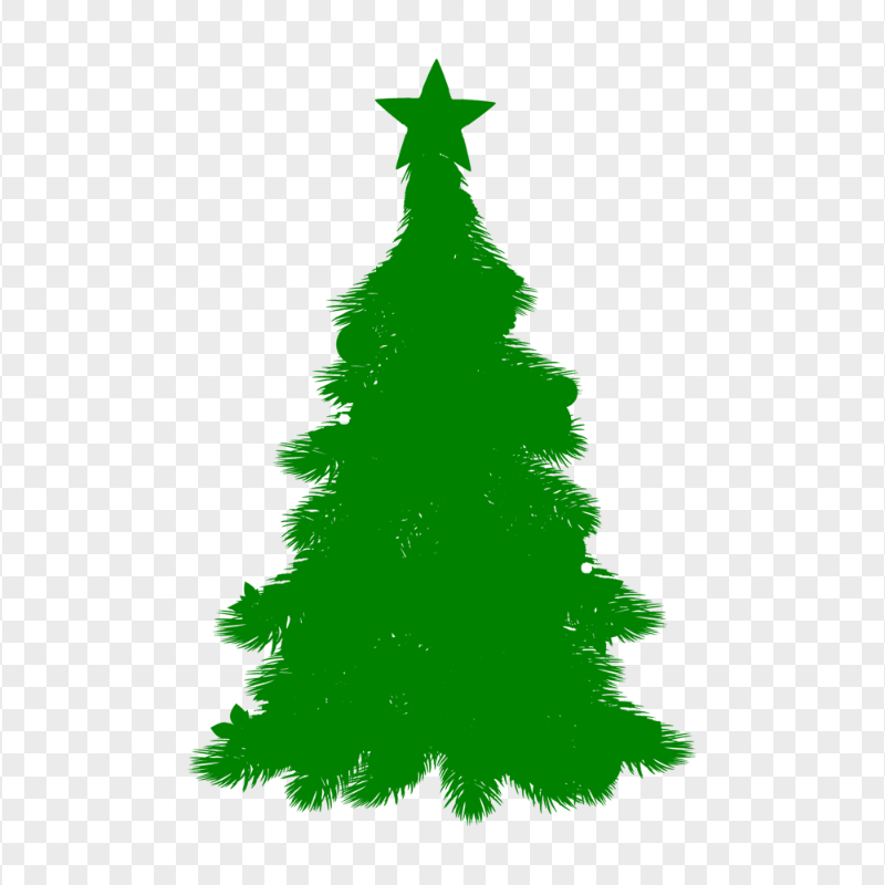 HD Green Decorated Christmas Tree Clipart Silhouette Shape PNG