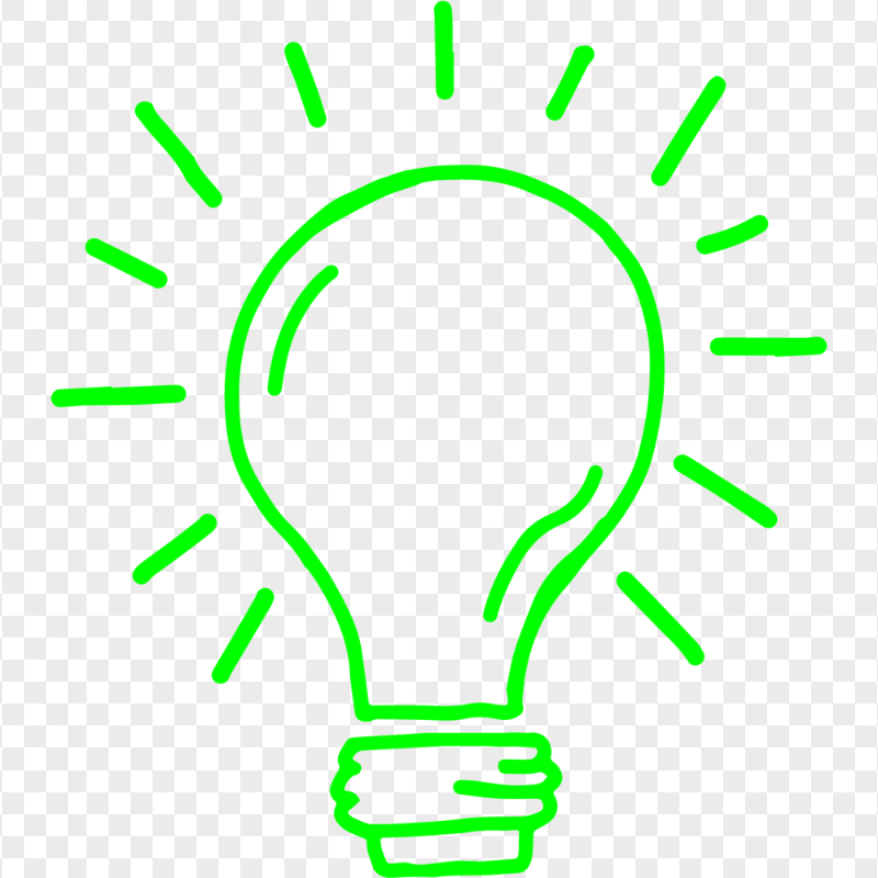 HD Green Glowing Bulb Idea Clipart Icon PNG