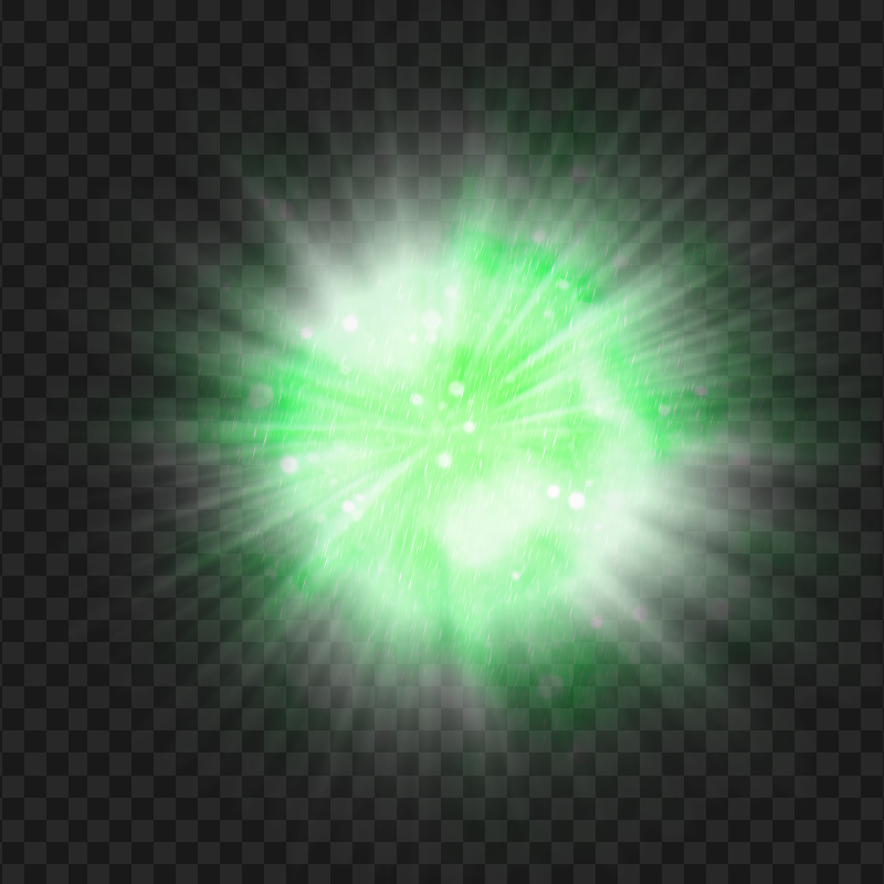 HD Green Glowing Light Ball PNG