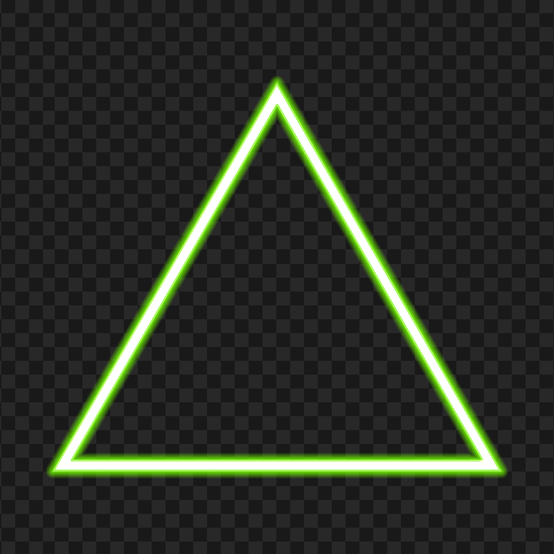 HD Green Glowing Triangle Neon PNG
