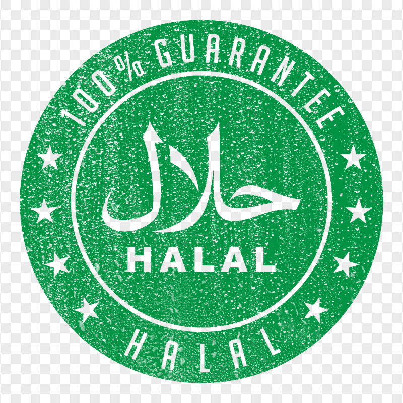 HD Green Halal Round Stamp PNG
