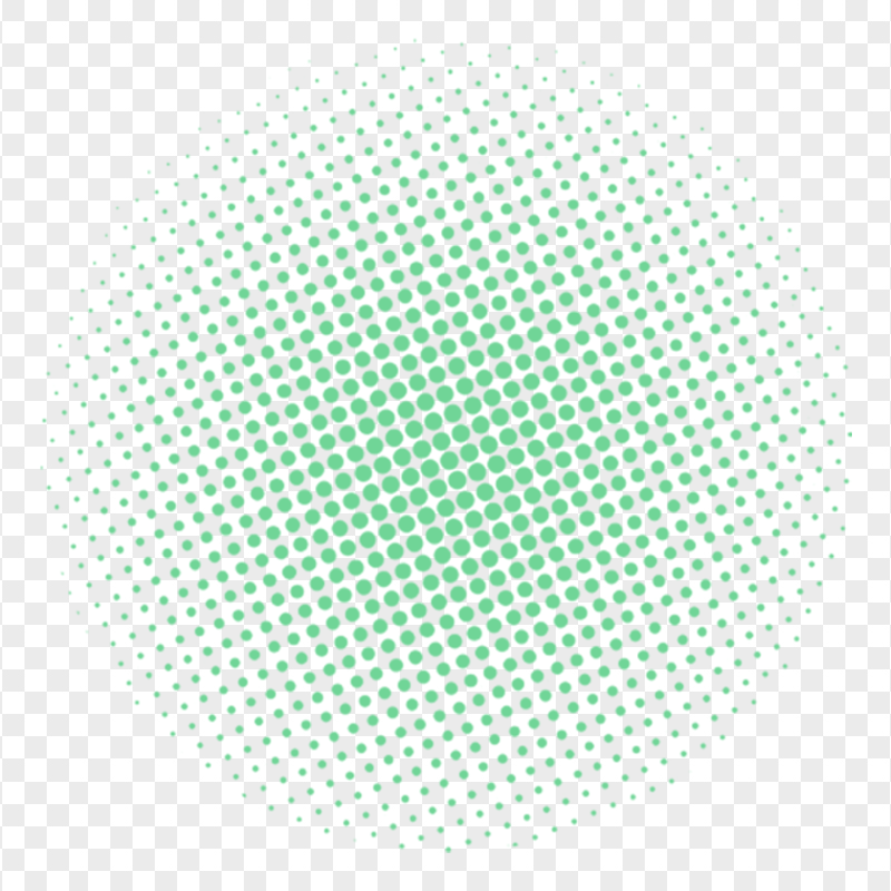 HD Green Halftone Circle Transparent PNG