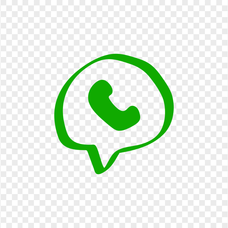 HD Green Hand Draw Round Pin Phone Icon Transparent PNG