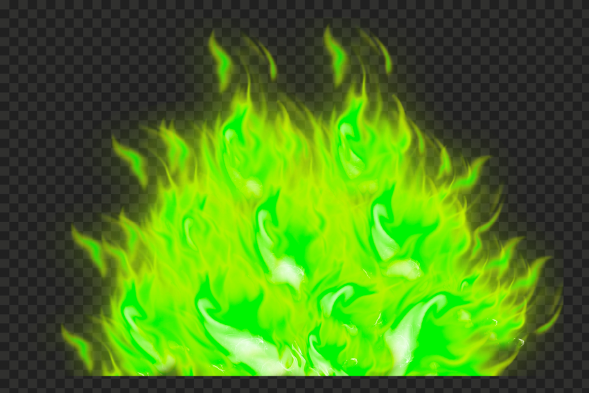 HD Green Huge Fire Flames Transparent Background Citypng