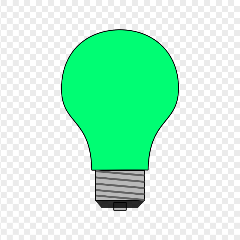 HD Green Light Bulb Clipart Icon PNG