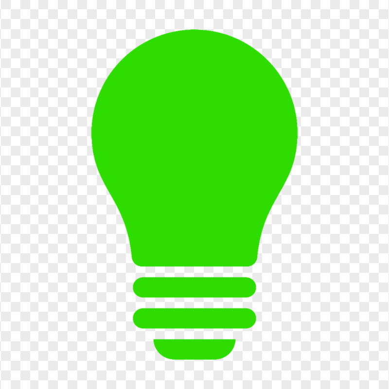 HD Green Light Bulb Silhouette Icon PNG