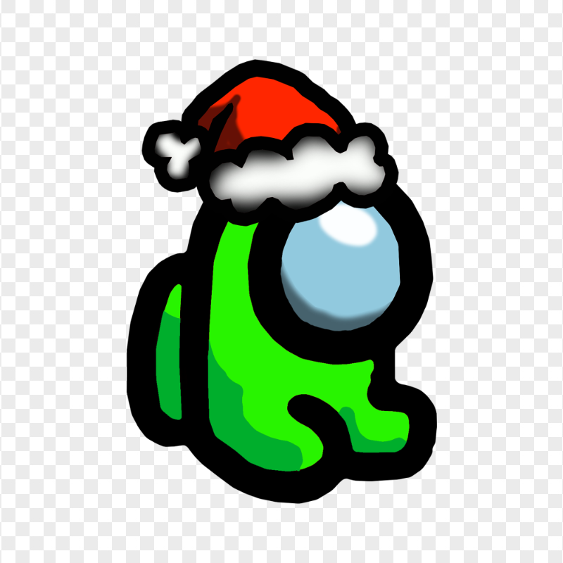 HD Green Lime Among Us Mini Crewmate Character Baby Santa Hat PNG