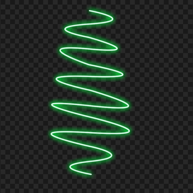 HD Green Lime Curve Neon Zig Zag Line PNG