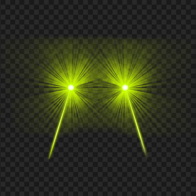 HD Green Lime Lazer Eyes Flare Effect Front View PNG