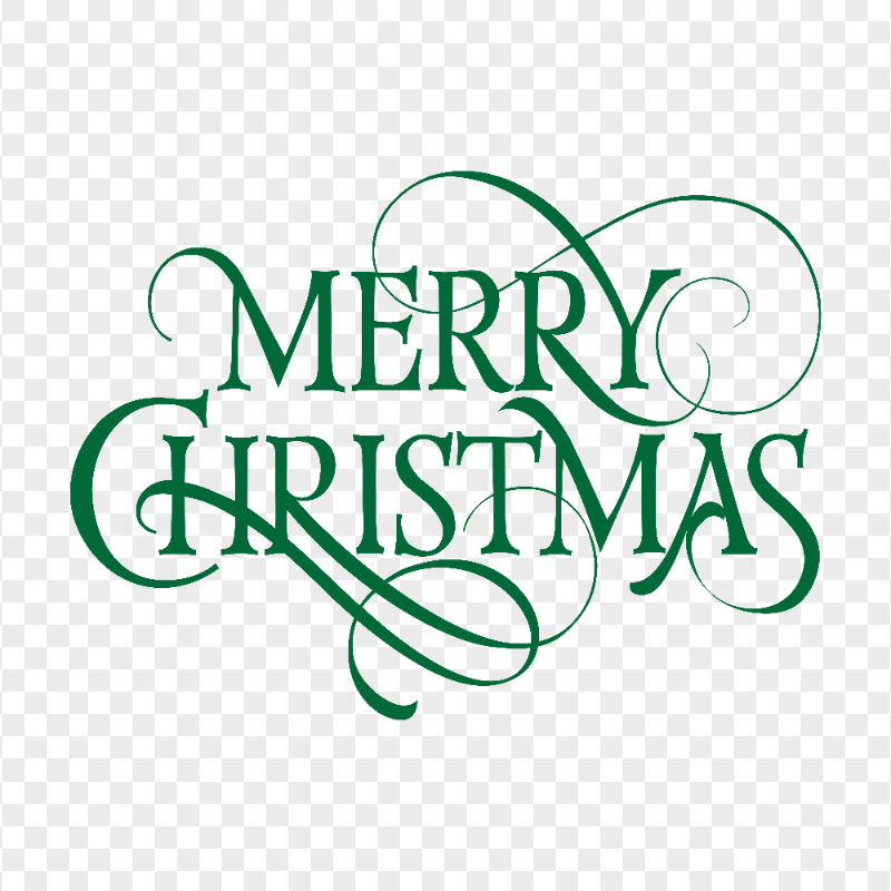 HD Green Merry Christmas Text Logo PNG