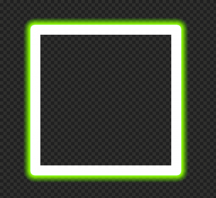 HD Green Neon Square Frame Border PNG Citypng