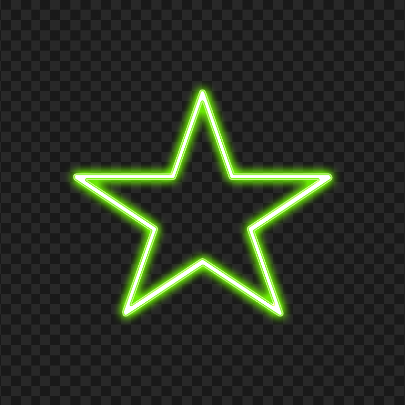 HD Green Neon Star PNG